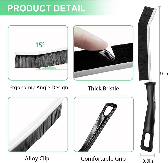 Crevice Cleaning Brush,Hard Bristle Grout Scrub Brushes Tool,Straw Cleaner Brush,Multifunctional Gap Cleaning Supplies Home Essentials for Household Use,Kitchen,Window,Bathroom,Corners(12PCS)