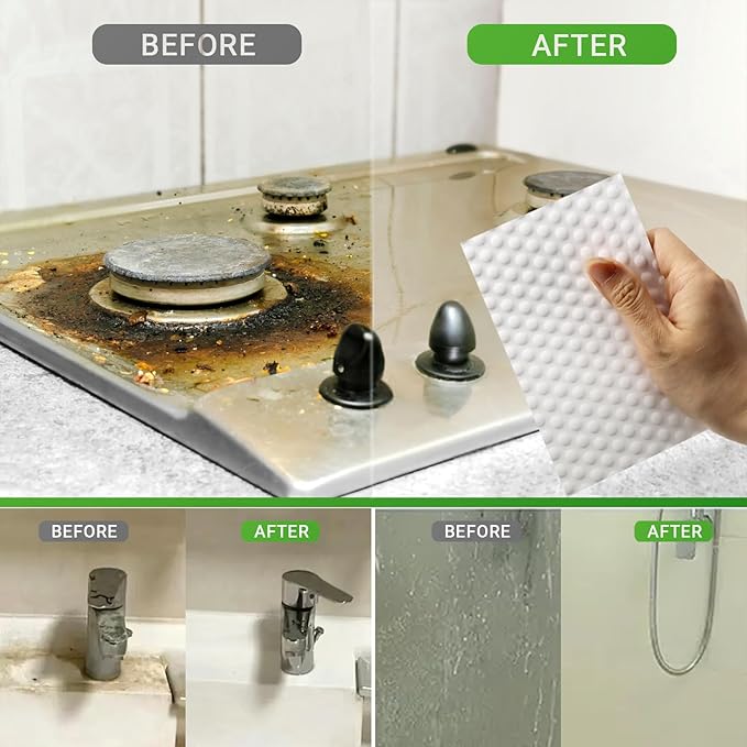 Magic Sponge Eraser Sheets- garvonti 30 Pack Melamine Foam Sheet in Bulk, Convex Point Heavy Duty Melamine Eraser, Thickened Disposable Melamine Foam Cleaning Eraser Pads