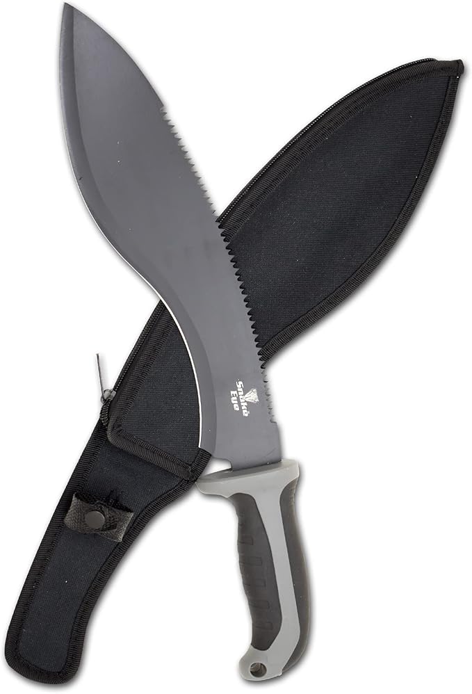 Snake Eye Machete with Heavy Duty Construction-Ergonomic Non-Slip Handle and Belt Sheath for Gardening, Land-Management, Bushcraft, Hunting and Outdoor