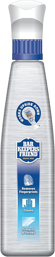 Bar Keepers Friend Stainless Steel Cleaner Spray (25.4 oz) + Microfiber Cloth - Removes Fingerprints and Grime Without Dulling