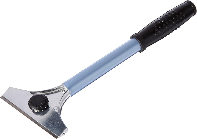 Winco 12 Grill Scraper with 4-Inch Blade and Rubber Handle, Medium, Stainless Steel