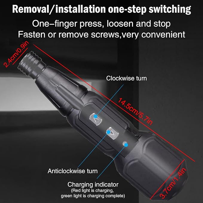 Electric Screwdriver Cordless, Rechargeable Power Screwdrivers Set, Portable Automatic Home Repair Tool Kit with LED Lights USB Cable for Man (1Pc)