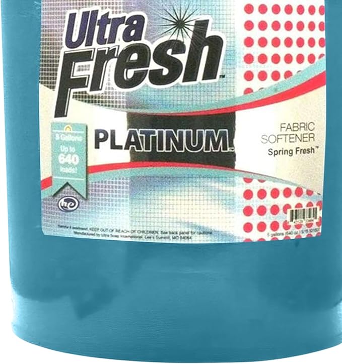Ultra Fresh Platinum 5 Gallon Spring Fresh Scented Fabric Softener Liquid with Pump for Easy Dispensing for Up to 640 Laundry Loads (3 Pack)