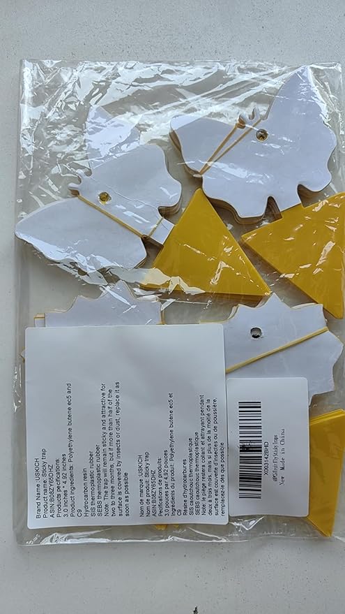 48PCS Fruit Fly Sticky Traps, Fungus Gnat Traps Insect Trap for Plants Kitchen Indoor and Outdoor（48 Lemon Yellow ）