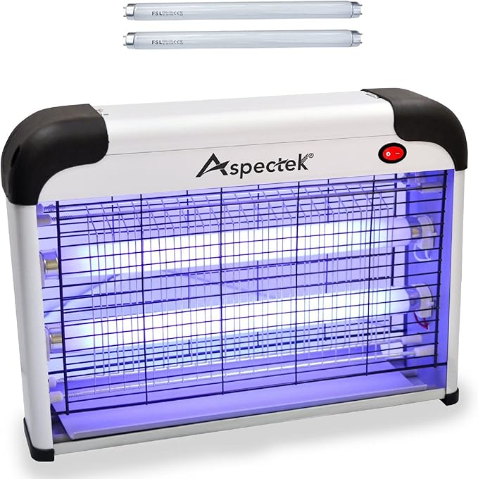 ASPECTEK Insect Killer, Bug Zapper, Powerful 20W Electronic Indoor Fly Zapper, Mosquito Killer-Indoor Use Including Free 2 Pack Replacement Bulbs