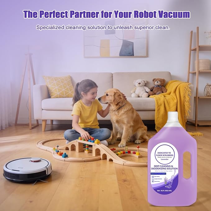 Floor Cleaning Solution Compatible with Tineco – 82 FL OZ Lavender Floor Cleaner – Rich, Long-lasting Fragrance, – For All Cordless Wet/Dry Vacuum Mop Cleaner & Robot Vacuums with Mopping