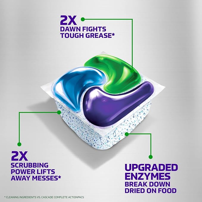 Cascade Platinum Plus Dishwasher Pod, Dish Detergent ActionPacs, Dishwasher Detergent, Fresh, 52 Count