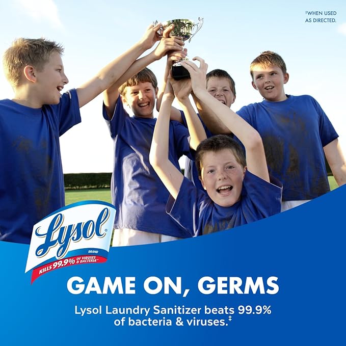 Lysol Laundry Sanitizer Additive, Bacteria-Causing Laundry Odor Eliminator, Detergent Additive, Crisp Linen, 90oz