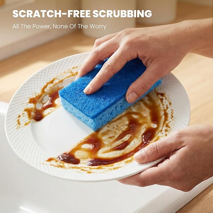 Kitchen Sponges, 48 Count, Non-Scratch Scrub Sponge, Dual Sided Cleaning Sponges for Dishes, Kitchen, Bathroom