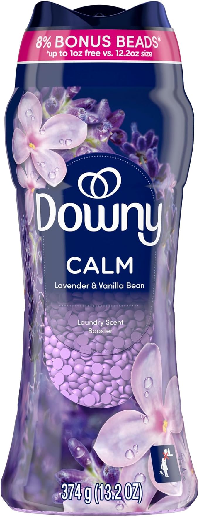 Downy Calm In-Wash Laundry Scent Booster Beads, Soothing Lavender and Vanilla Bean scent, 12.2 OZ, laundry scent beads, Long-lasting Freshness (Packaging May Vary)