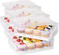 Snapware (2-Layer, 24 Cupcakes Plastic Detachable Cupcake Carrier Storage Container With Lid and Handle, Freezer Dishwasher Microwave Safe (Pack of 3)