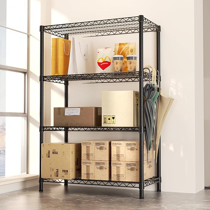 SINGAYE Shelf Closet Wire Shelving：Adjustable Metal Unit for Laundry Room Organization Bathroom Kitchen Home Garage Storage Pantry Rack Shelves