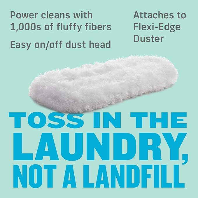 E-Cloth Flexi-Edge Floor & Wall Duster Head, Reusable Dusting Mop for Floor Cleaning, Floor Cleaner Ideal for Harword, Tile, Laminate and Other Hard Surfaces, 100 Wash Guarantee, 1 Pack