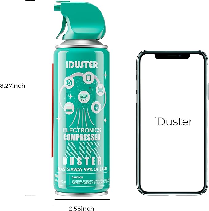iDuster Disposable Compressed Duster, Computer Cleaner, Keyboard Cleaner, 1 Pack, 10 oz