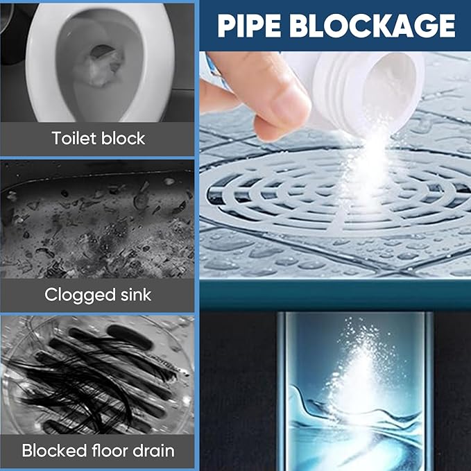 Sink & Drain Cleaner, Drain Cleaner Powder, 3.9 oz Bottle, Sewer Pipe Maintainer for Kitchen, Bathtub, Shower Drains (2Bottles)