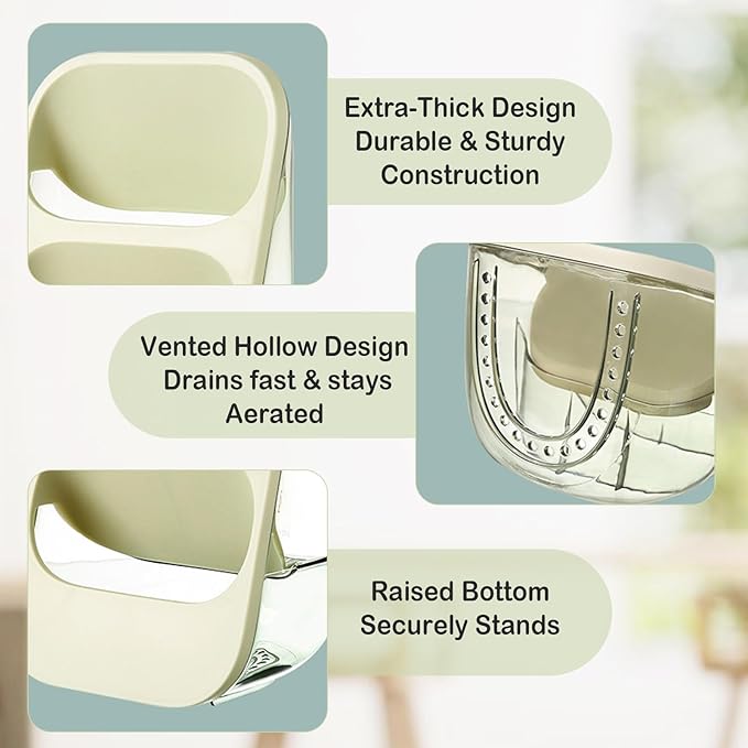 COVRA 3-Tier Large Capacity Kitchen Utensil Organizer – Minimalist Desktop Storage Box for Kitchen, Bedroom, Living Room & More (Green)