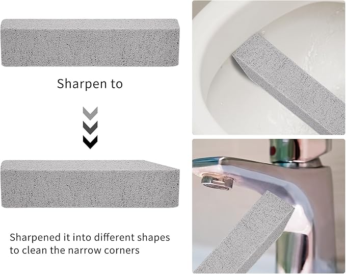 10 PCS Scouring Stick, Pumice Stone for Toilet Bowl Cleaning, Scouring Stick Remove Toilet Bowl Hard Water Rings, Calcium Buildup and Rust Suitable for Cleaning Household Bath Kitchen Pool Stove Grill