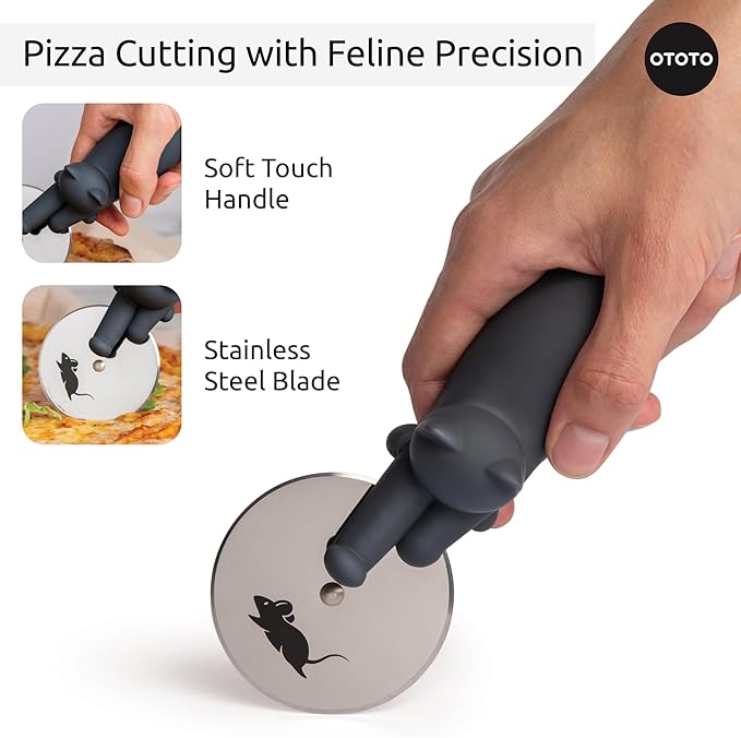 OTOTO Bundle of 2 Dracowave Dragon Microwave Cleaner + Kitty Cat Pizza Cutter, Cute Kitchen Gadgets, Cute Gifts