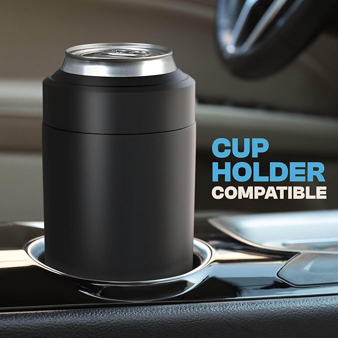 Frost Buddy Universal Can Cooler - Fits all - Stainless Steel Can Cooler for 12 oz & 16 oz Regular or Slim Cans & Bottles - Stainless Steel (Silver Sleigh)