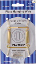 Plymor Shiny Gold Finish Wall Mountable Plate Hanger, 3.125" H x 1.75" W x 0.5" D (for Plates 3.5" - 5"), Pack of 2