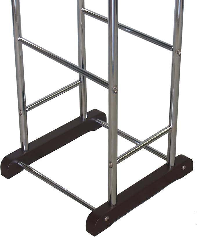 Proman Products Twin Valet with Wooden Hanger Tray & Trouser Bar, Walnut