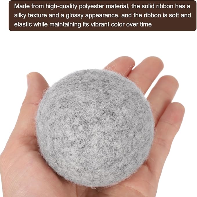 uxcell 4 Pcs Wool Dryer Balls, 2.4 Inches Wool Laundry Dryer Balls for Reducing Clothing Static and Wrinkles, Light Grey