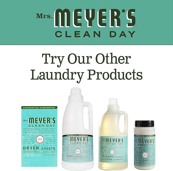 Mrs. Meyer's Clean Day Dryer Sheets, Basil Scent, (Pack of 3)