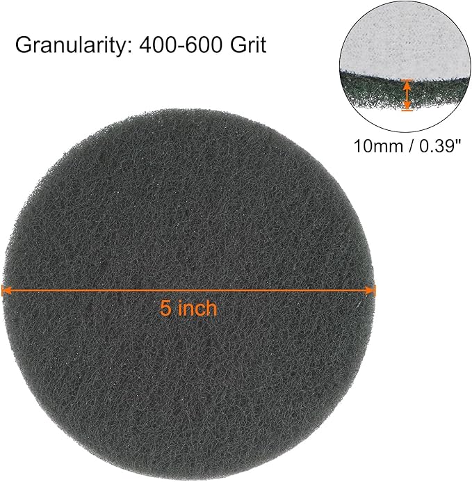 HARFINGTON 15pcs Drill Power Brush 5 inch Tile Scrubber Scouring Pads 400-600 Grit for Bathroom Kitchen Household Cleaning