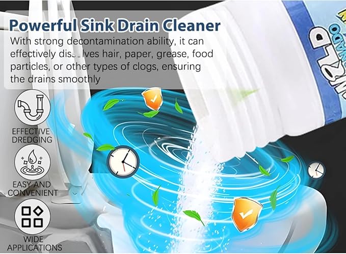 2026 New Wild Tornado Drain Cleaner, Toilet Clogged Drain Solution, Drains Foam Cleaners, for Kitchen Toilet Pipeline Quick Cleaning Tool (2PC)