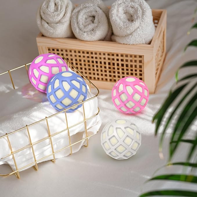 Dryer Balls – Patented Silicone Guard, Natural Wool Core, Super Anti-Tangle & Saves Drying Time, Reduces Static & Noise, Natural Fabric Softener, XL 3" Pack of 3