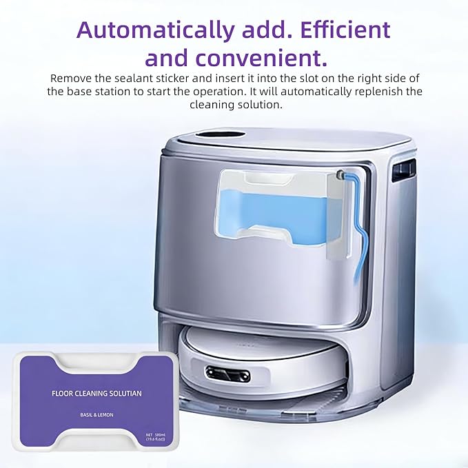 Robot Vacuum and Mop Floor Detergent Compatible For Narwal Freo Z Ultra/Freo Z10,580ml Lemon and Basil Scent Floor Cleaner.(1 Bottle)