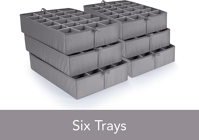 Covermates Keepsakes - Adjustable Zip-Top Storage Box - Configurable FlexGrid Compartments - Heavy Duty Polyester- Reinforced Handles - Stackable Design - Indoor Storage, Brown Heather