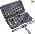42 in 1 Magnetic Screwdriver Set, Portable Multi Bit Compact Ratchet Precision Screwdriver Set Mini Repair Tool Kit for Diy, Laptop Computer, Bicycles, Furniture, Eyeglass and More (Grey)