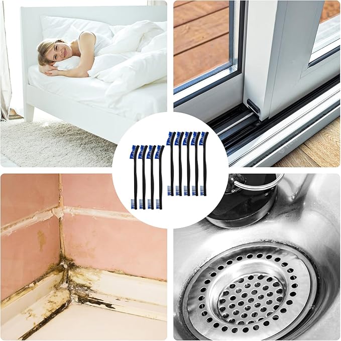 9Pcs Double-Ended Cleaning Brushes Set Nylon All Purpose Clean Brush Small Detailing Crevice Brush Mini Stiff Bristles Brushes for Kitchen Sink Bathroom Gaps Corner Small Space