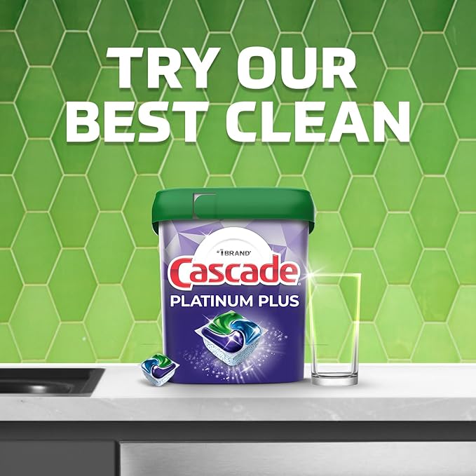 Cascade Platinum Plus Dishwasher Pod, Dish Detergent ActionPacs, Dishwasher Detergent, Fresh, 52 Count
