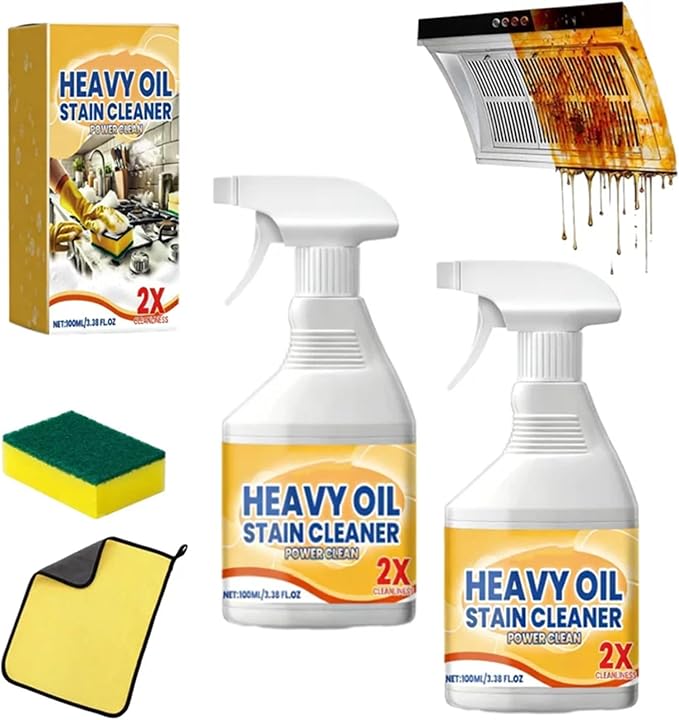 All in One Cabinet Cleaner, Kitchen Cabinet Cleaners and Polishers, 3.38 Oz All Purpose Kitchens Heavy Oil Cleaning Agent, For Stove,Oven,Dishwasher,Appliances (2)