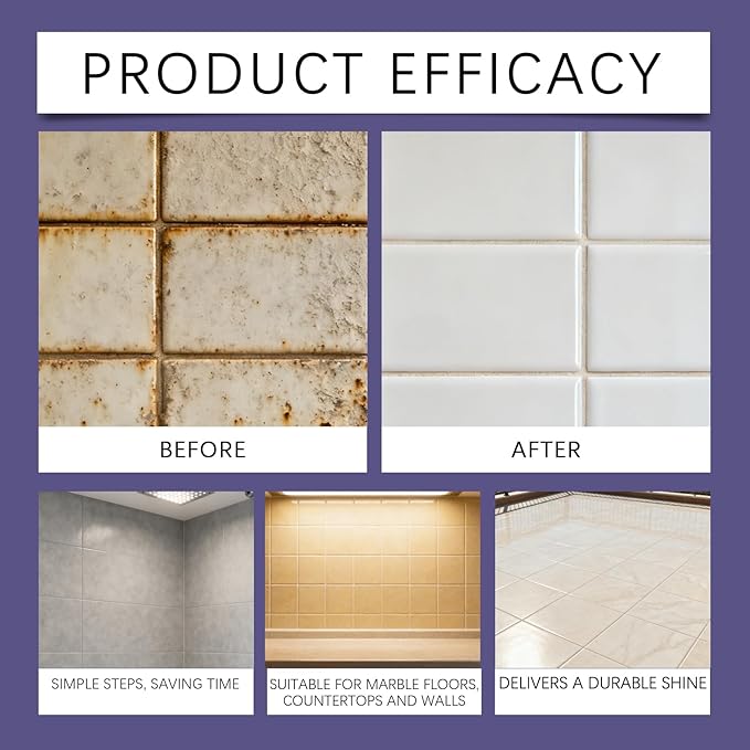 Marble Polishing Wax, Gentle Stone Polish Wax, Ceramic Tile Cleaner for Kitchen, Bathroom and Floors, Durable Shine, Smooth Finish, Marble Care and Protection, Easy to Apply (3Pcs)