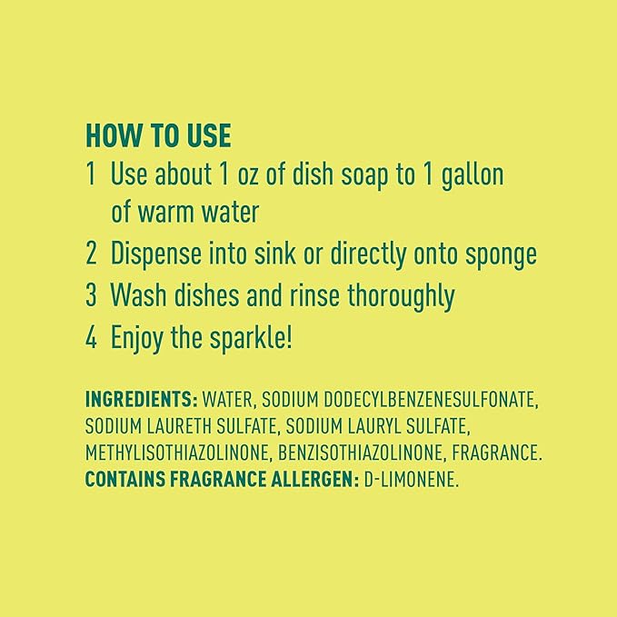 Amazon Brand - Presto! Concentrated Dish Soap, Lemon Essential Oil Scent, Removes Stuck-on Food and Grease, Phosphate-Free Formula, 30 fl oz, Pack of 2