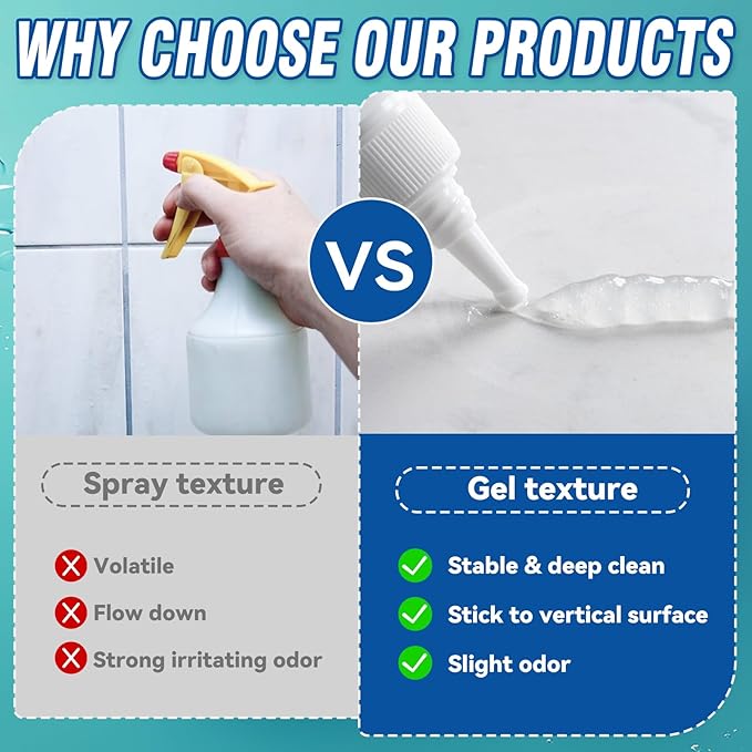 Bondtech Home Stain Remover Gel, 8 Fl Oz Heavy Duty Stain Cleaner for Washing Machine Seal, All-Purpose Cleaning for Bathroom, Grout, Shower, Kitchen, Wall