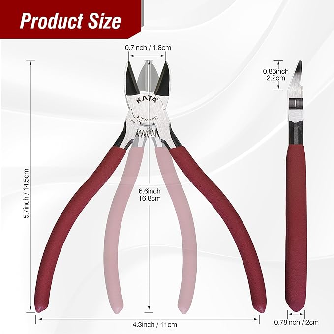 KATA 6-Inch Flush Cut Wire Cutters, Heavy Duty Side Cutter Pliers with Safety Cap, Sharp Snips for Crafting, Zip Ties, Floral Wire, Electrical, Jewelry, Chicken Wire, Artificial Flowers