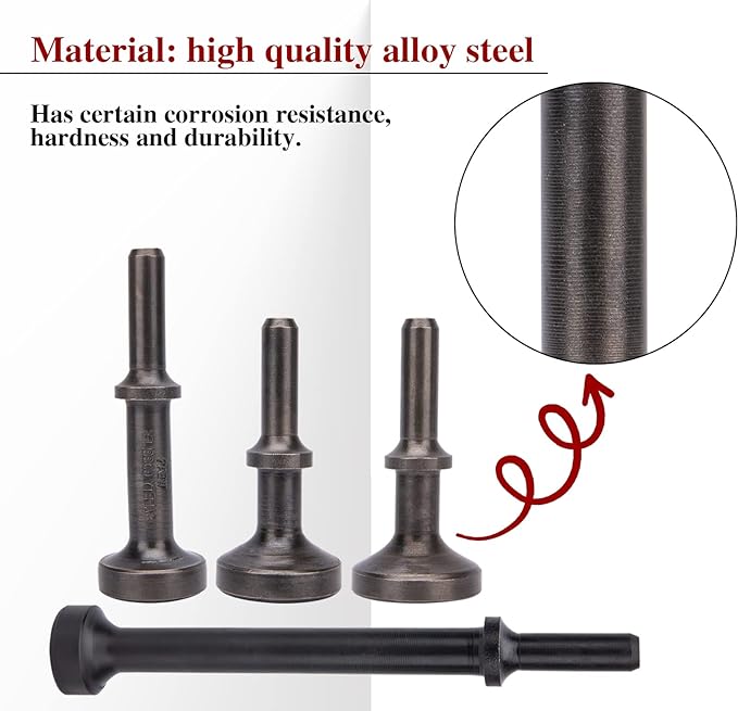 Smoothing Air Hammer Bits Set, 5Pcs Smoothing Air Hammer Tool Kit Air Hammer Atachments Air Chisel Bits, Extended Length Pneumatic Hammer Bit with Spring, Power Hammer Drills Tools & Home Improvement