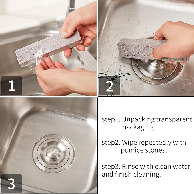 Chinco 200 Packs Pumice Stick for Cheaning, Pumice Scouring Stone Pad Removing Stain Grime Without Leaving Scratches for Kitchen Oven Stove Home Bathroom Toilet Pool House Cleaning Supplies