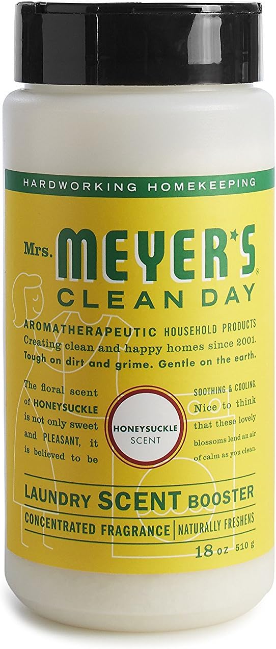 MRS. MEYER'S CLEAN DAY Laundry Booster, Pair with Liquid Laundry Detergent Or Detergent Pods, Honeysuckle, 18 oz