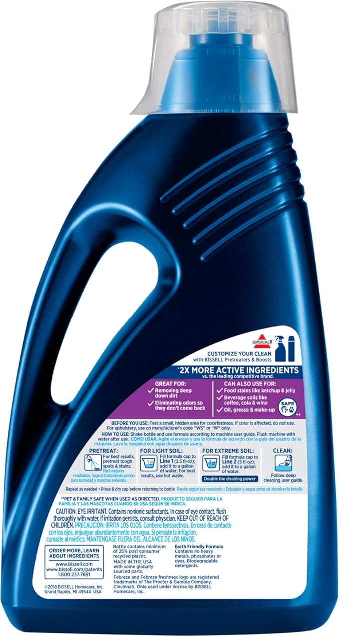 Bissell DeepClean + Refresh with Febreze Freshness Spring & Renewal Formula,1052A,60 Ounces,(Pack of 2)