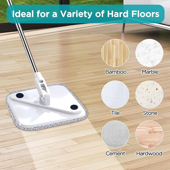 10 Pack 8.6" Square Microfiber Mop Pads Refills, Machine Washable, Highly Absorbent, Compatible with for True & Tidy Spin Mop and Most Square Spin Mops & Bucket