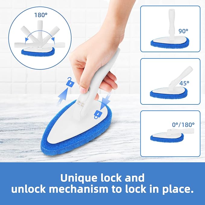 Qaestfy Pack of 2 Scrubber Pad Refill Compatible with QAE008 Shower Bathtub Tub and Tile Scrubber Cleaning Brush with Long Handle Model QAE009