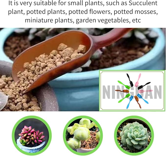 10pcs Bonsai Soil Scoops,Colorful Small Gardening Tools, Plastic Garden Soil Scoops,Suitable for Small Mini Potting Scoop for Plant Flower Succulent,or Milk Powder (Five colors)