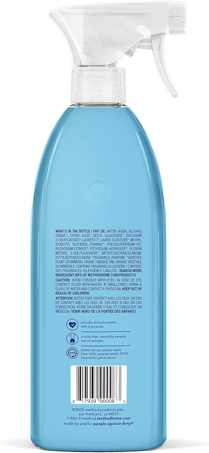 Method Bathroom Cleaner, Removes Mold + Mildew Stains, Eucalyptus Mint, 28 Fl Oz (Pack of 8)