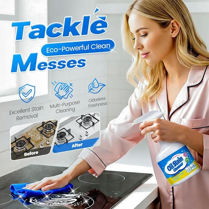 500ml Heavy-Duty Kitchen Degreaser Foam Spray, Powerful Kitchen Grease Cleaner, Multipurpose Grease Cleaner Spray for Pots, Pans, Countertops & Appliances, Heavy Oil Stain Cleaner (1pcs)