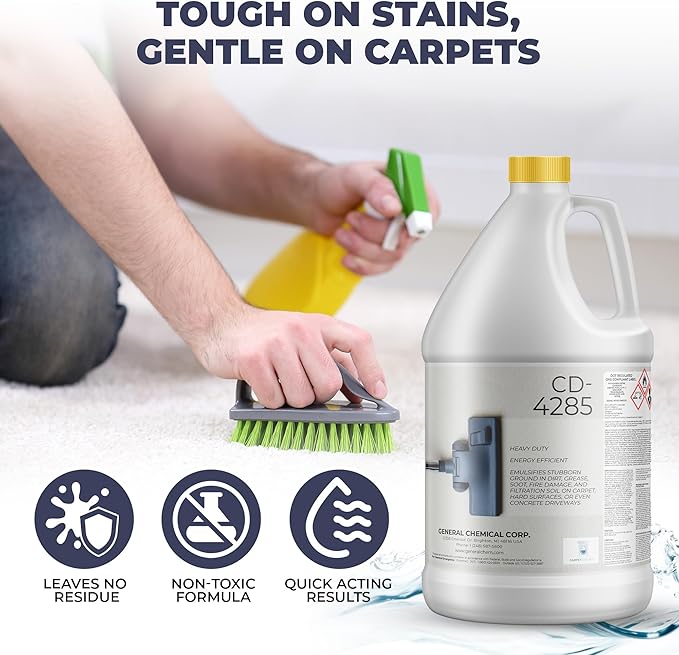 Heavy Duty Carpet Stain Remover CD 4285 - Carpet's Multi-Purpose and Powerful Liquid Solution, Though Cleaning Formula For Homeowners, Pet-owners, Offices and Many More - 1 Gallon Jug